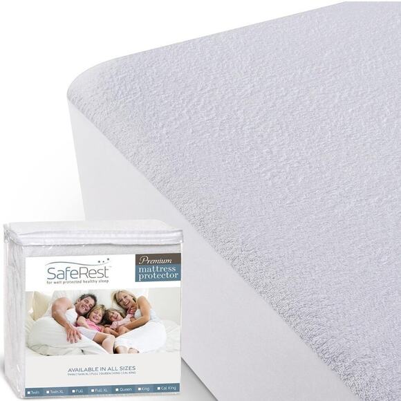 100% Waterproof Full Size Mattress Protector - Fitted with Stretchable Pockets - Picture 1 of 8